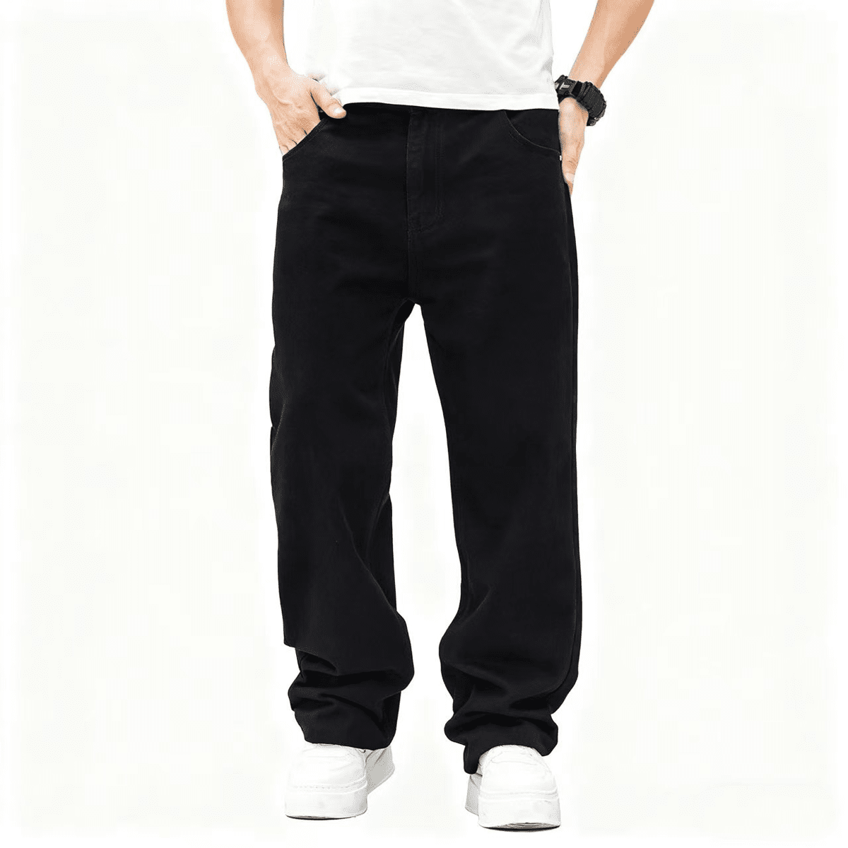 Unisex Relaxed Fit Straight-Leg Denim Jeans